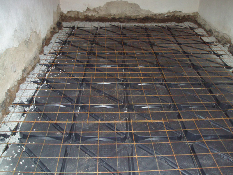 Montáž odvětrací dutiny v podlahové konstrukci